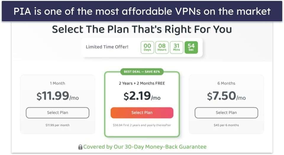 🥈2. Private Internet Access (PIA) — Flexible, Fast + Highly Versatile Great for Streaming & Torrenting