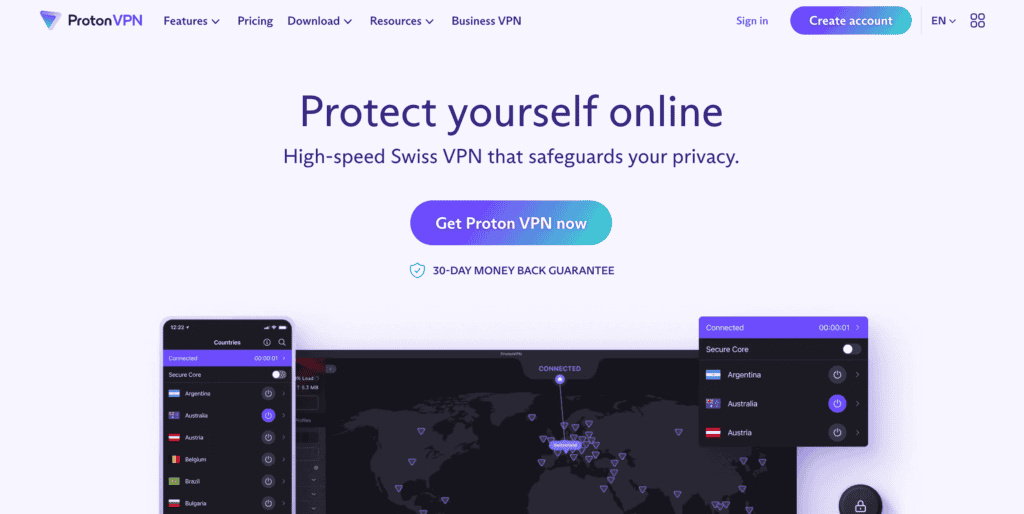 ProtonVPN無料版(free)の使い方|繋がらない評判や安全性(ノーログ)などを調査